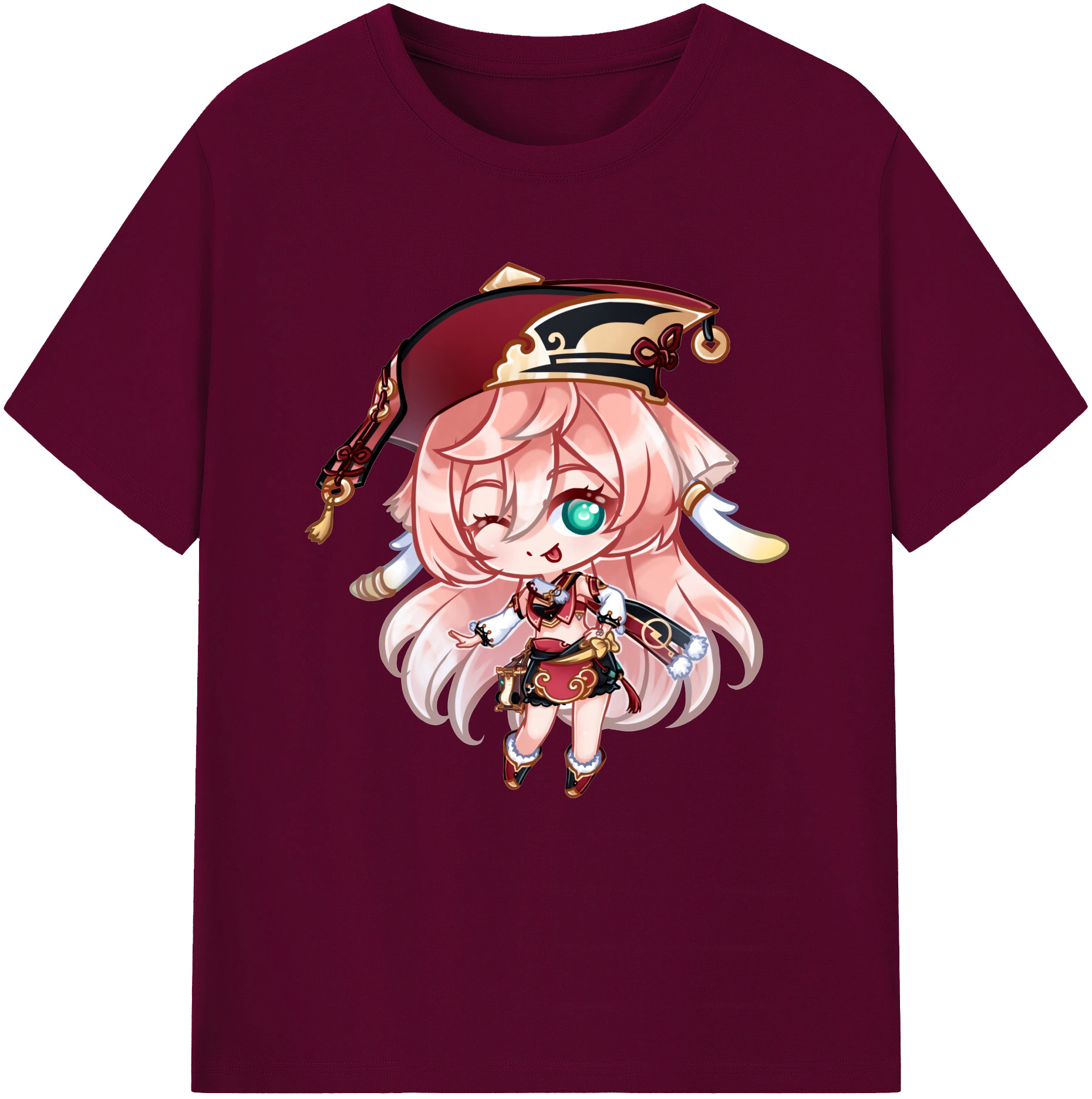 げんし神 ヤンフェイ genshin Yanfei レディースカジュアルプリントTシャツ（綿100％）